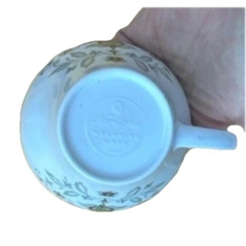 Vintage White Noritake Set of 11 Cups Creamer Green Floral Pattern Melamine - Picture 4 of 14